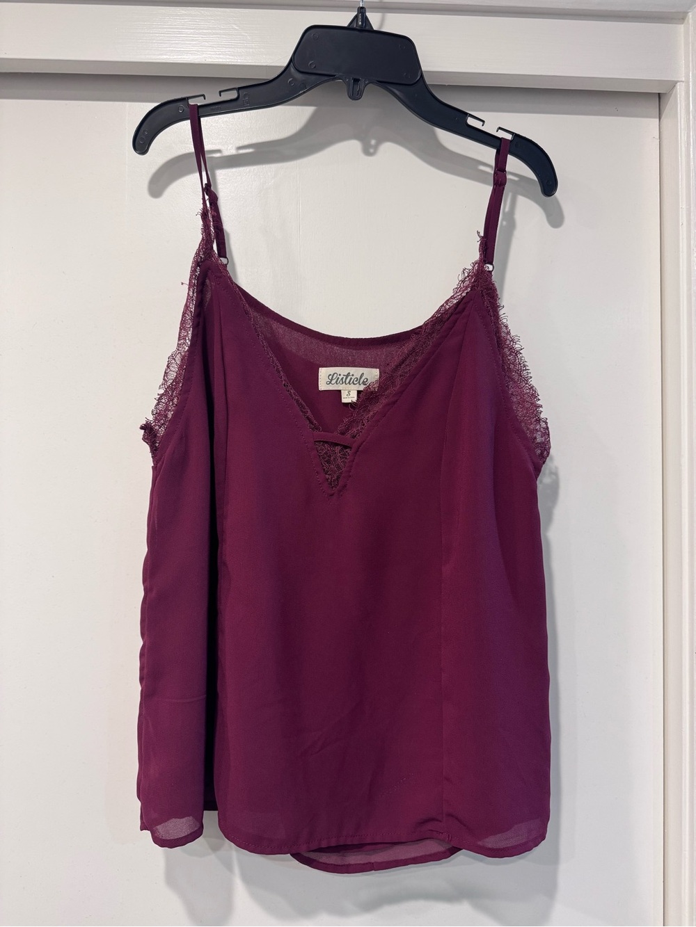 Listicle Women's Lace-Trim Cami - Plum